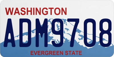 WA license plate ADM9708
