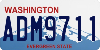 WA license plate ADM9711