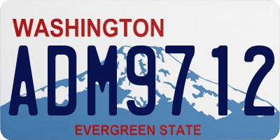 WA license plate ADM9712