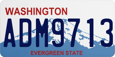 WA license plate ADM9713