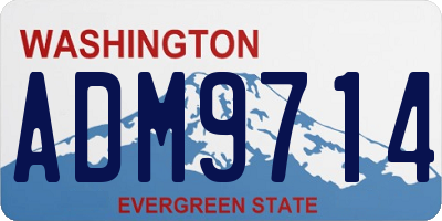 WA license plate ADM9714