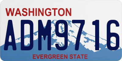 WA license plate ADM9716
