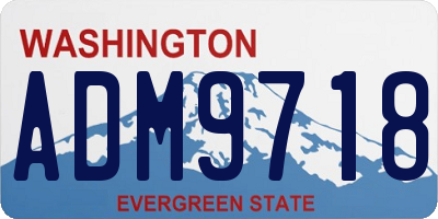 WA license plate ADM9718