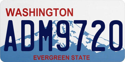 WA license plate ADM9720