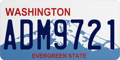 WA license plate ADM9721