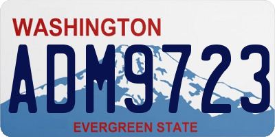 WA license plate ADM9723