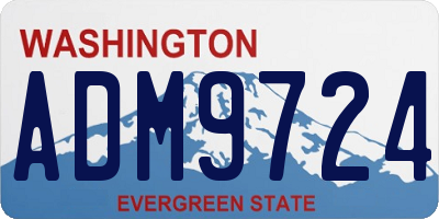 WA license plate ADM9724