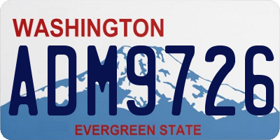 WA license plate ADM9726