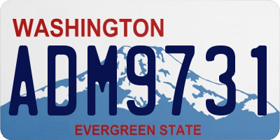 WA license plate ADM9731