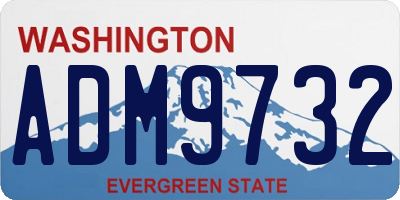 WA license plate ADM9732