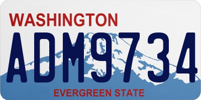 WA license plate ADM9734