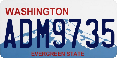 WA license plate ADM9735