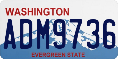 WA license plate ADM9736