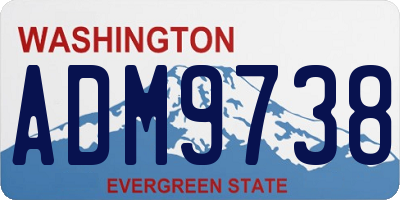 WA license plate ADM9738
