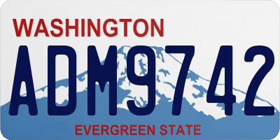 WA license plate ADM9742