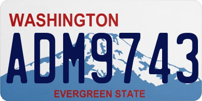 WA license plate ADM9743