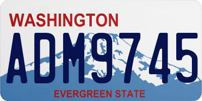 WA license plate ADM9745