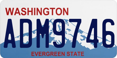 WA license plate ADM9746
