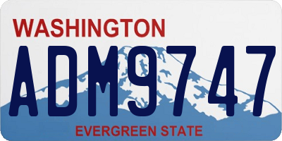 WA license plate ADM9747