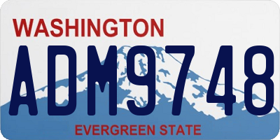 WA license plate ADM9748
