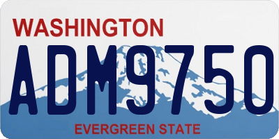 WA license plate ADM9750