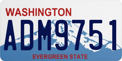 WA license plate ADM9751