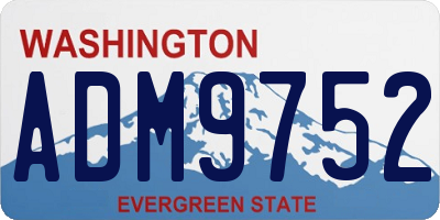 WA license plate ADM9752