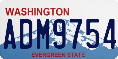 WA license plate ADM9754