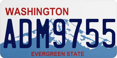 WA license plate ADM9755