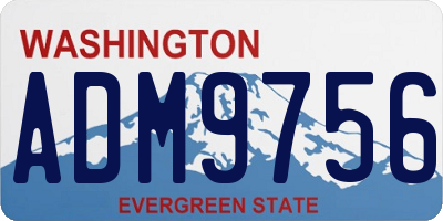 WA license plate ADM9756