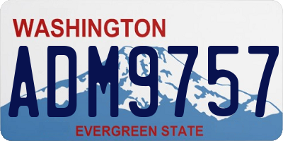 WA license plate ADM9757