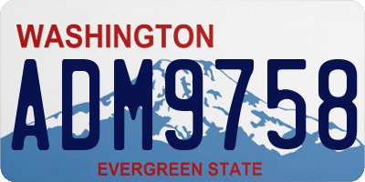 WA license plate ADM9758