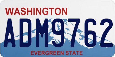 WA license plate ADM9762