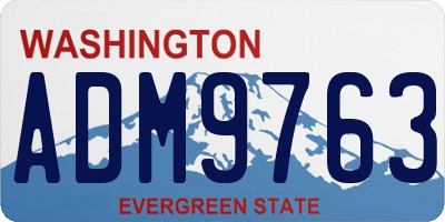 WA license plate ADM9763