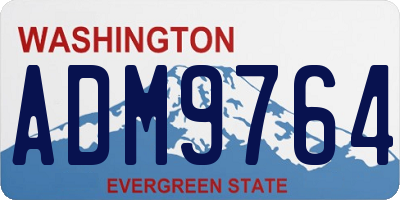 WA license plate ADM9764