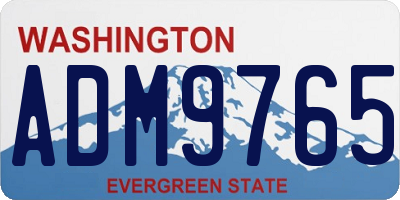 WA license plate ADM9765