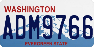 WA license plate ADM9766