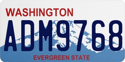 WA license plate ADM9768