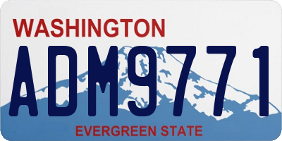 WA license plate ADM9771