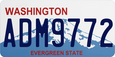 WA license plate ADM9772