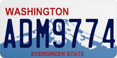 WA license plate ADM9774