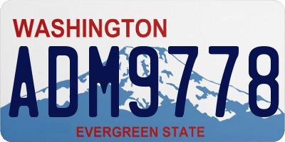 WA license plate ADM9778