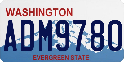 WA license plate ADM9780