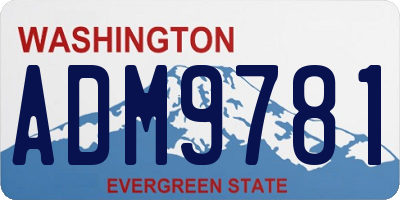 WA license plate ADM9781
