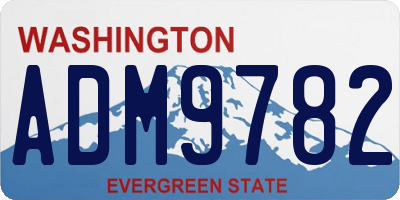 WA license plate ADM9782