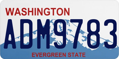 WA license plate ADM9783