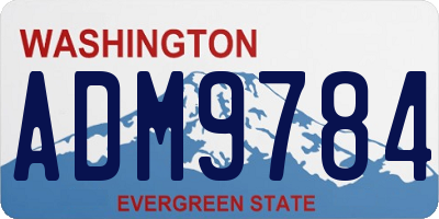 WA license plate ADM9784
