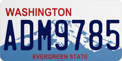 WA license plate ADM9785