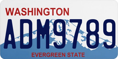 WA license plate ADM9789