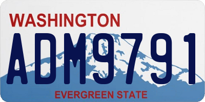 WA license plate ADM9791